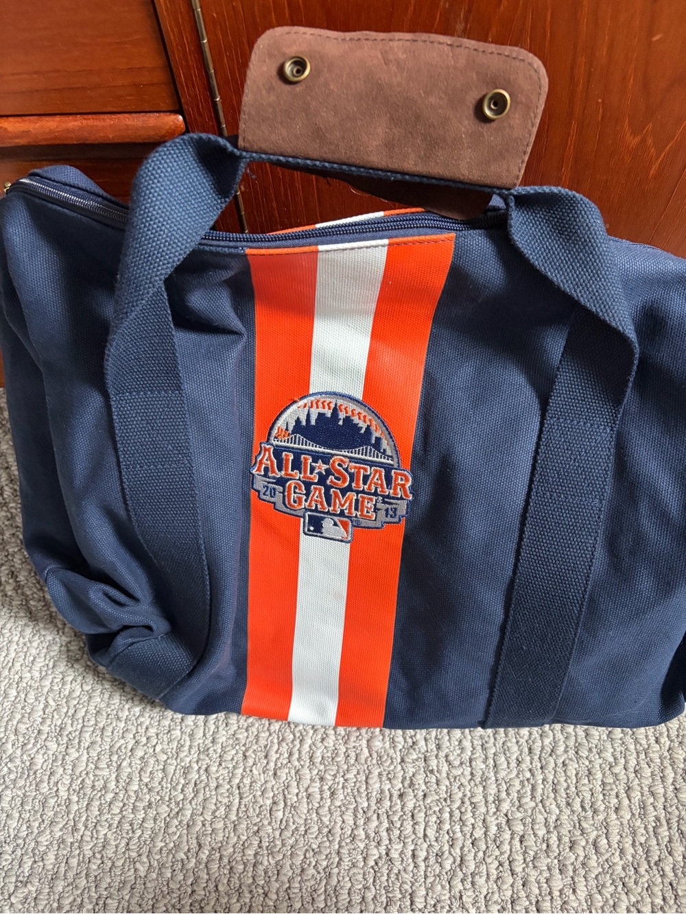 2013 MLB New York mets baseball All Star Game full zip canvas travel beach bag